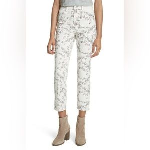 Rag & Bone Ellie Micro Floral Straight Leg Ankle Jean